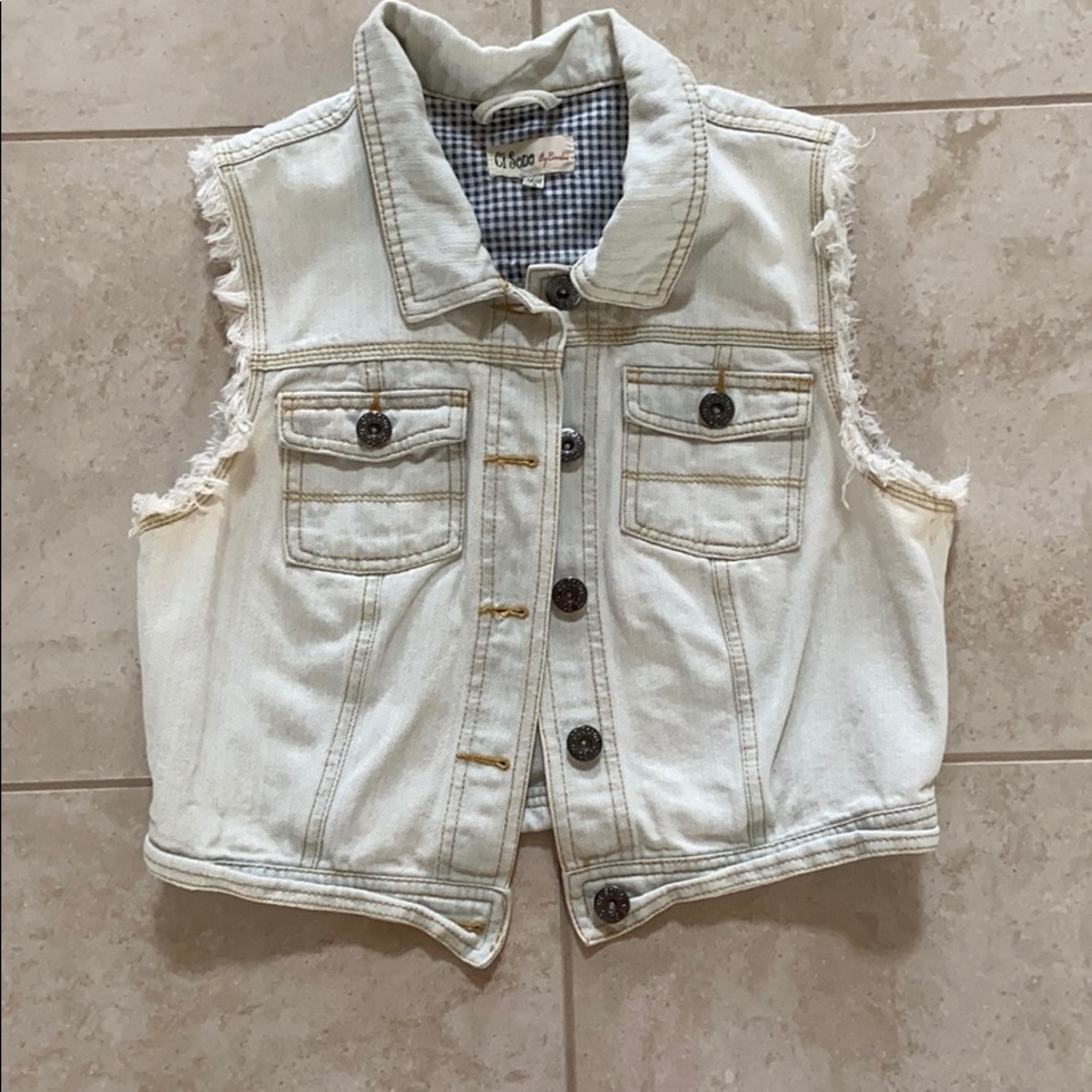 Cropped jean tank jacket